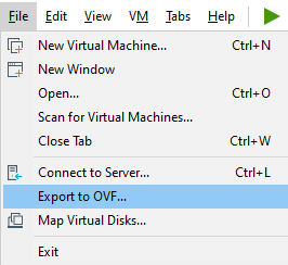 Экспорт виртуальной машины из VMware Workstation